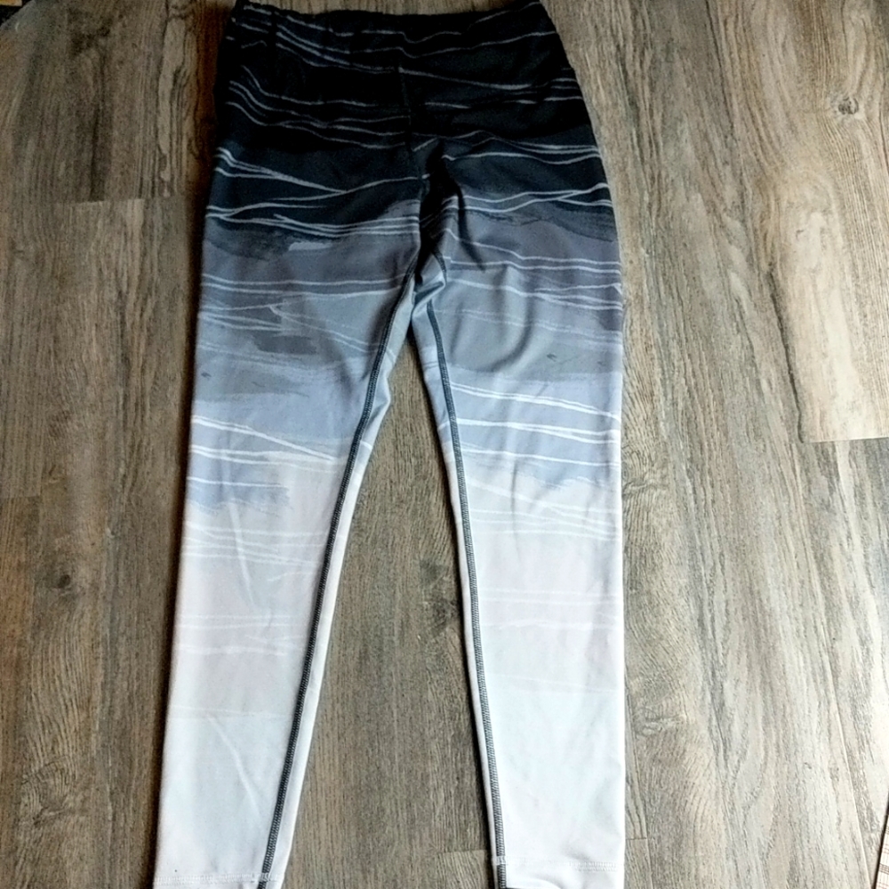 Zelos Gray Black Ombre Leggings Small Workout Leggings